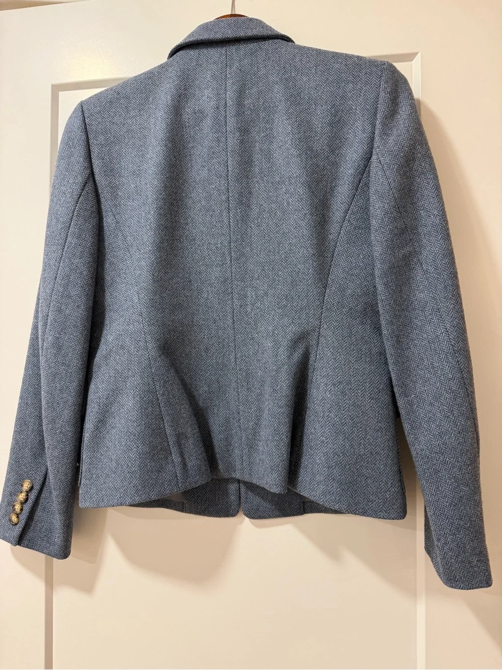 MICHAEL Michael Kors 100% Wool Tweed Blazer Blue Herringbone Size 6